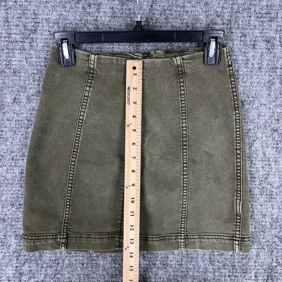 Free People Skirt Womens 2 Green Mini Short Modern Femme Festival Party Boho - Picture 7 of 8